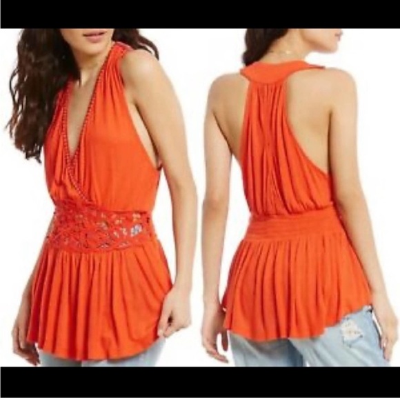 NWT Free People Megan Peplum Tank Top Small - Picture 1 of 10